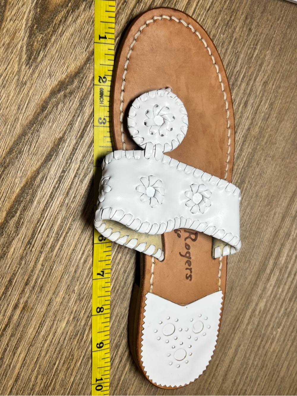 Jack Rogers White Braided Leather Slide Sandal Size 7M - Picture 4 of 5